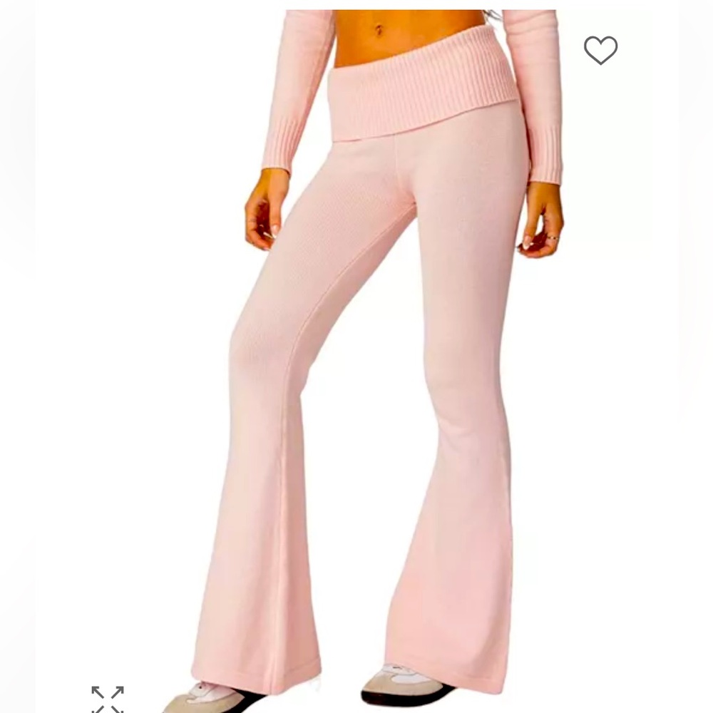 Brand New Without Tags Edikted Desiree Knitted Low Rise Foldover Pants